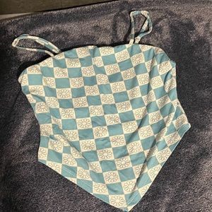 Blue and white crop top, size xs